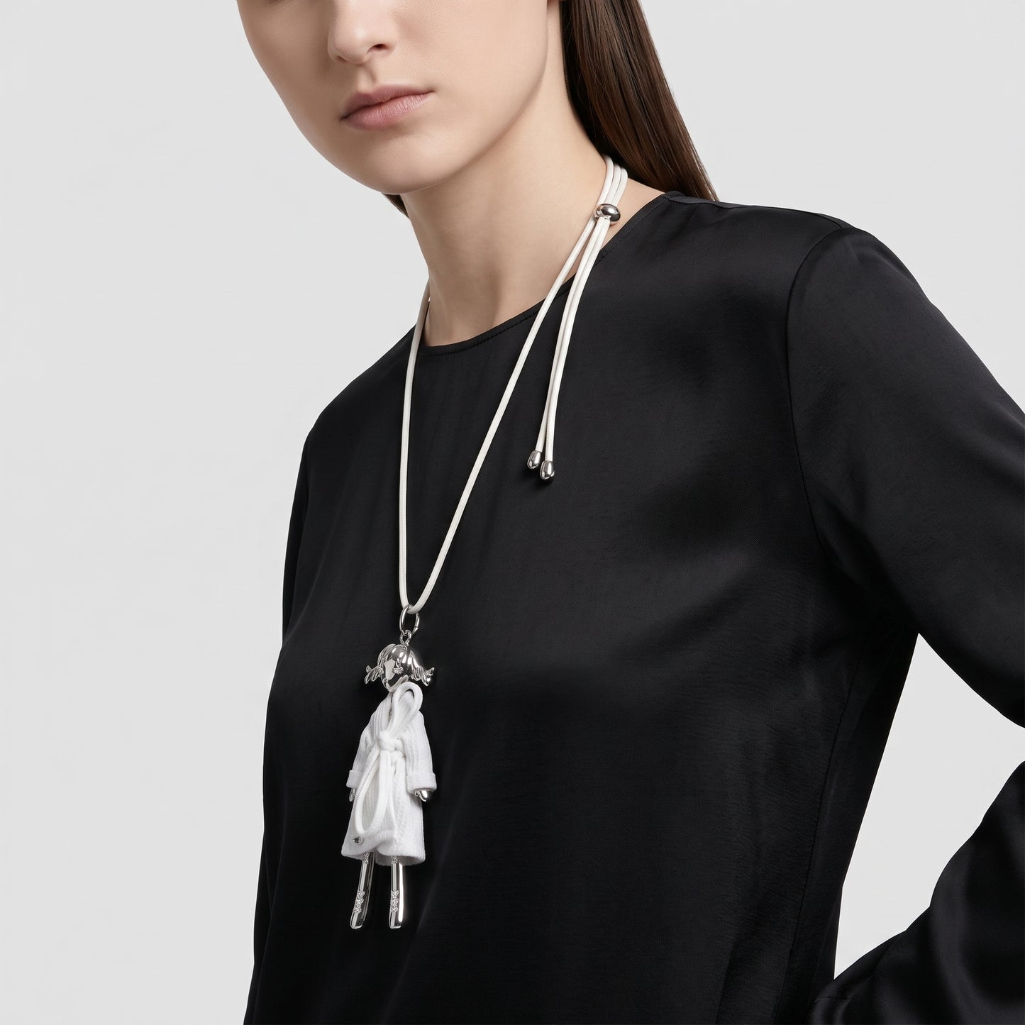 Whimsical Robe Doll Pendant Necklace