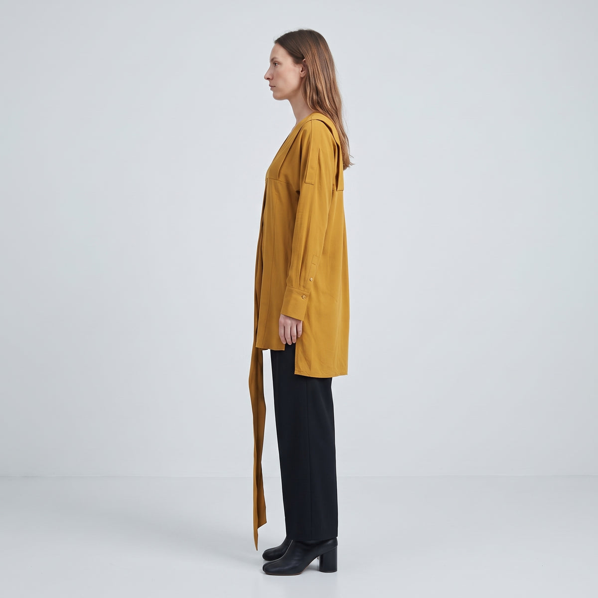 Mustard V-Neck Wrap Tunic