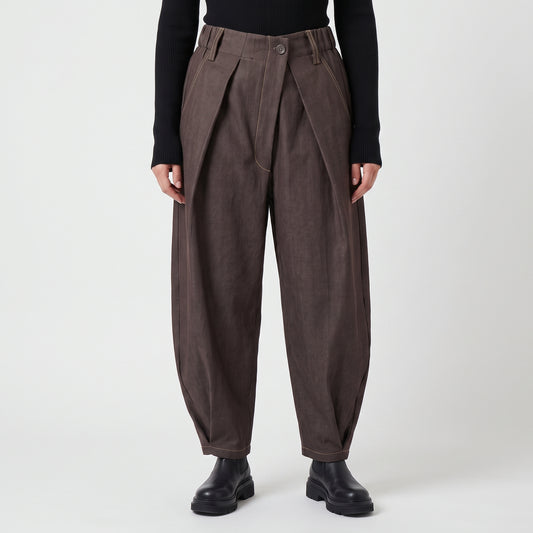 Pleated High-Waisted Wide Trousers
