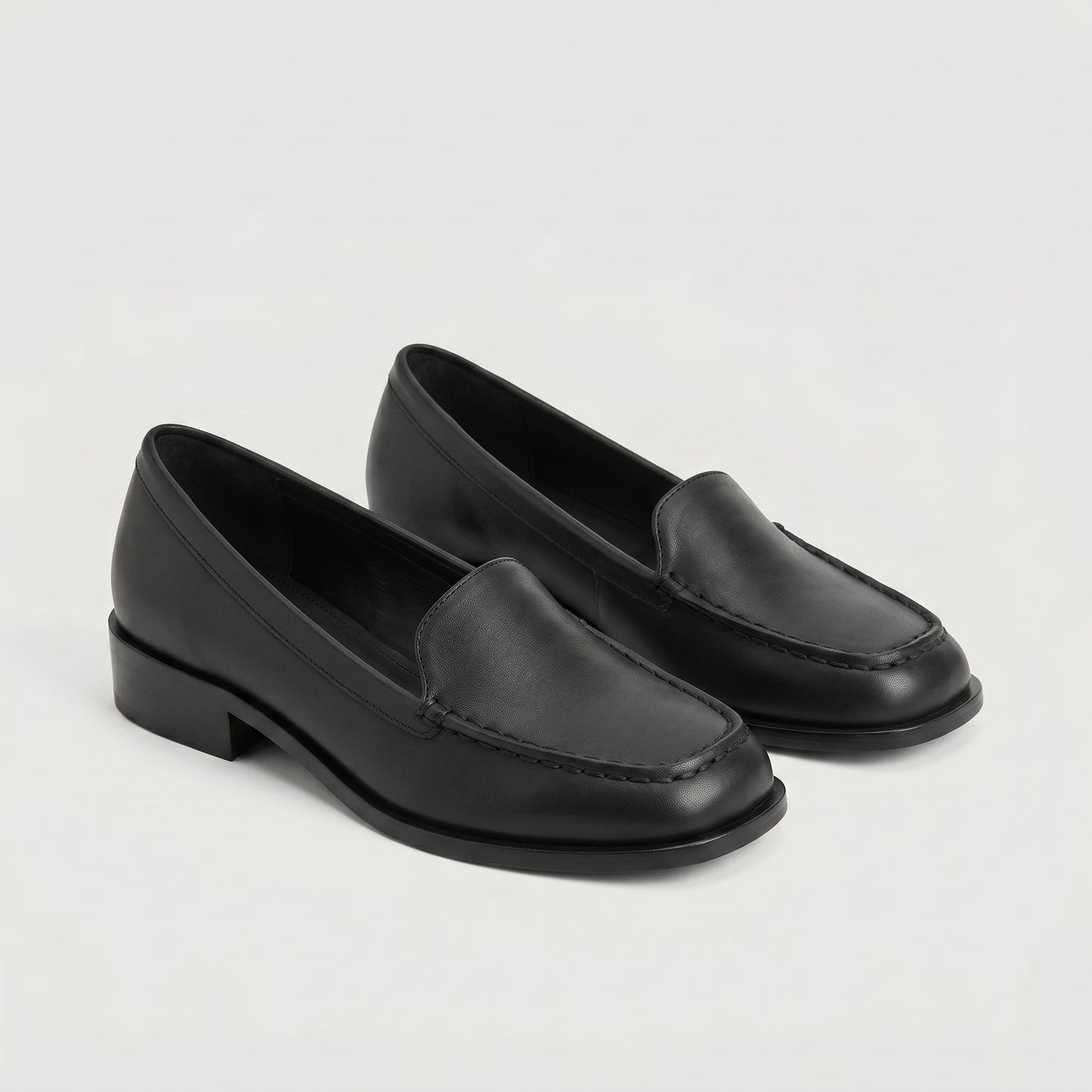 Classic Black Leather Loafers