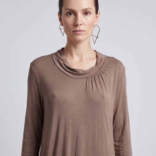 Ruched Asymmetric Jersey Tunic