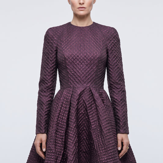 Structured Metallic Textured Mini Dress