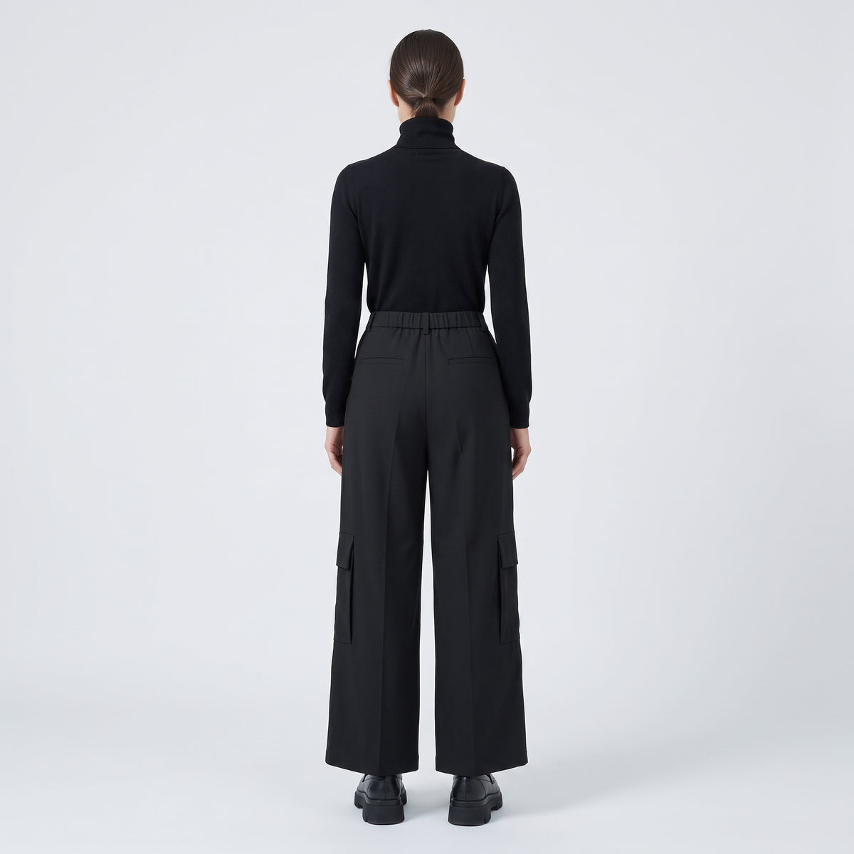 Tailored Wide Leg Cargo Trousers