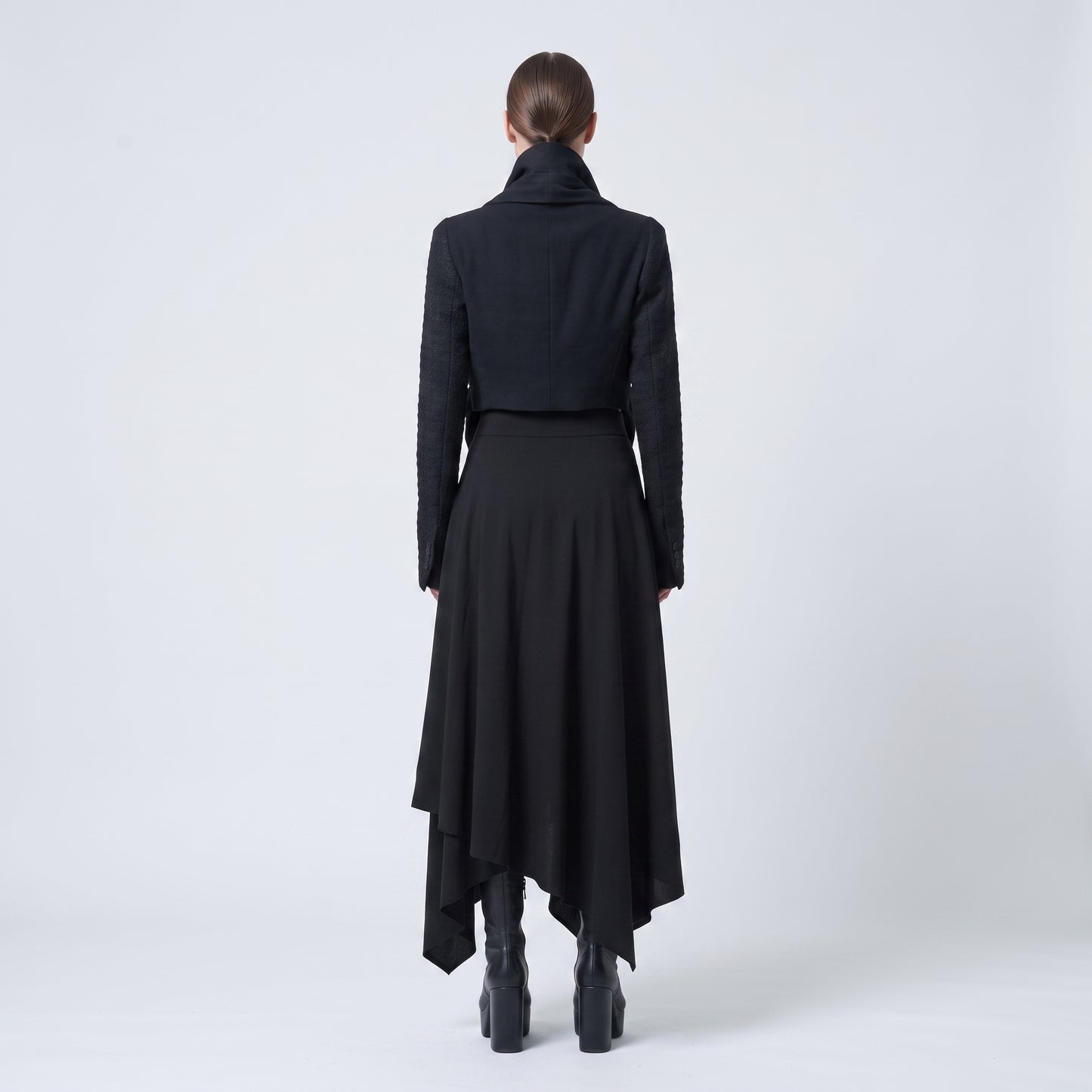 Architectural Ruffled Crop Jacket