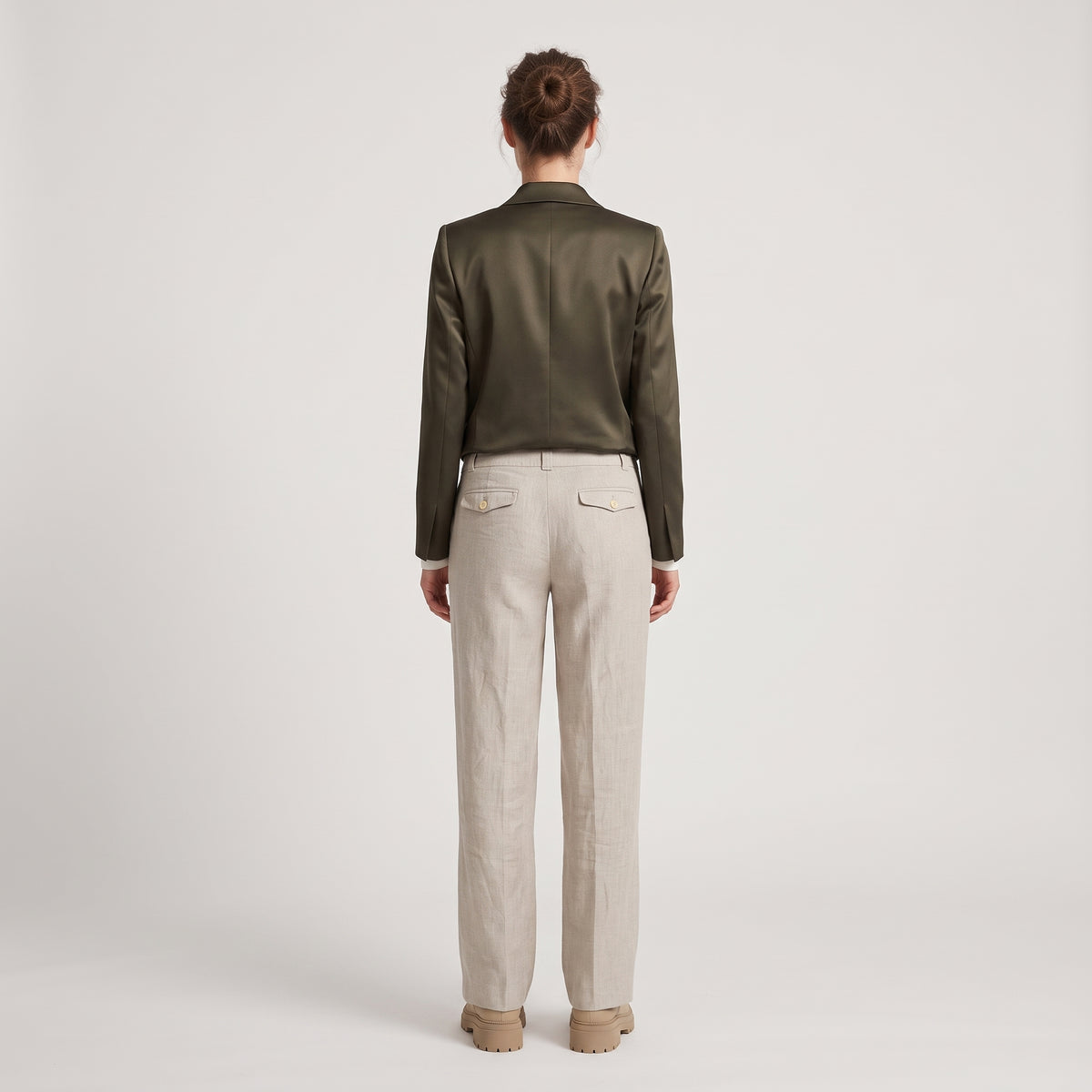 Tailored Linen Straight Leg Trousers