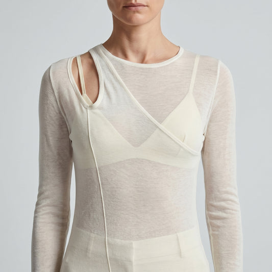 Asymmetric Cutout Long Sleeve Top