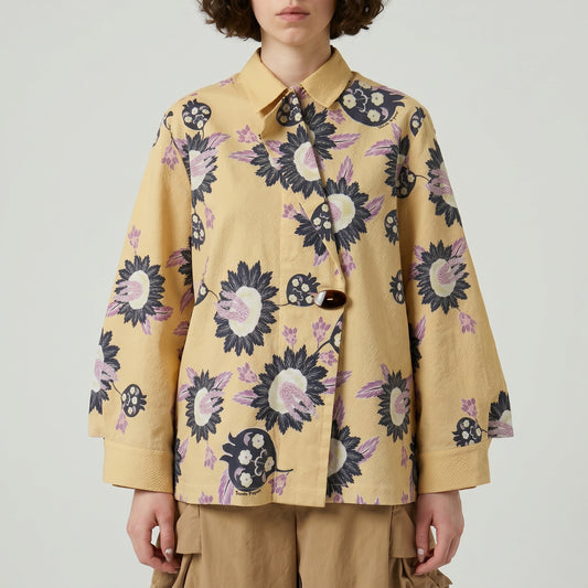 Floral Print Structured Shirt Jacket
