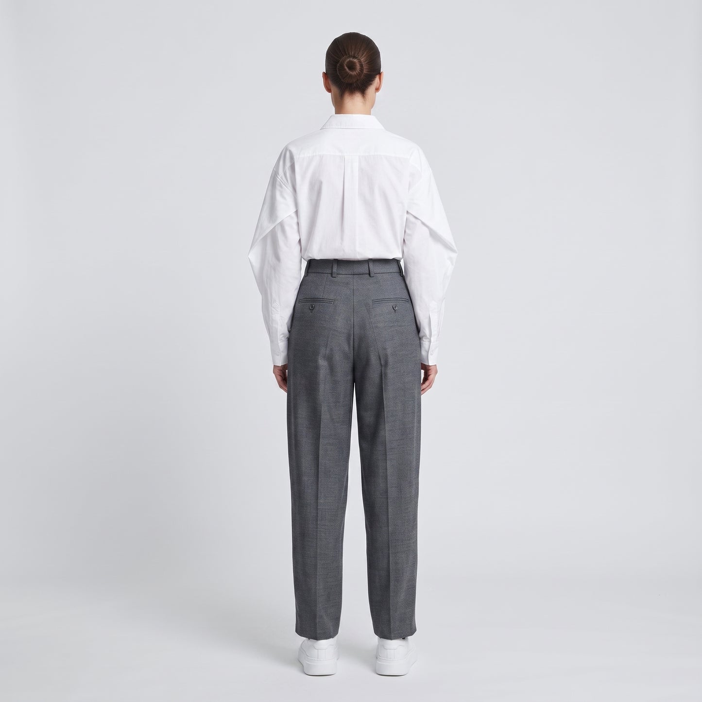 Tailored High-Rise Grey Trousers
