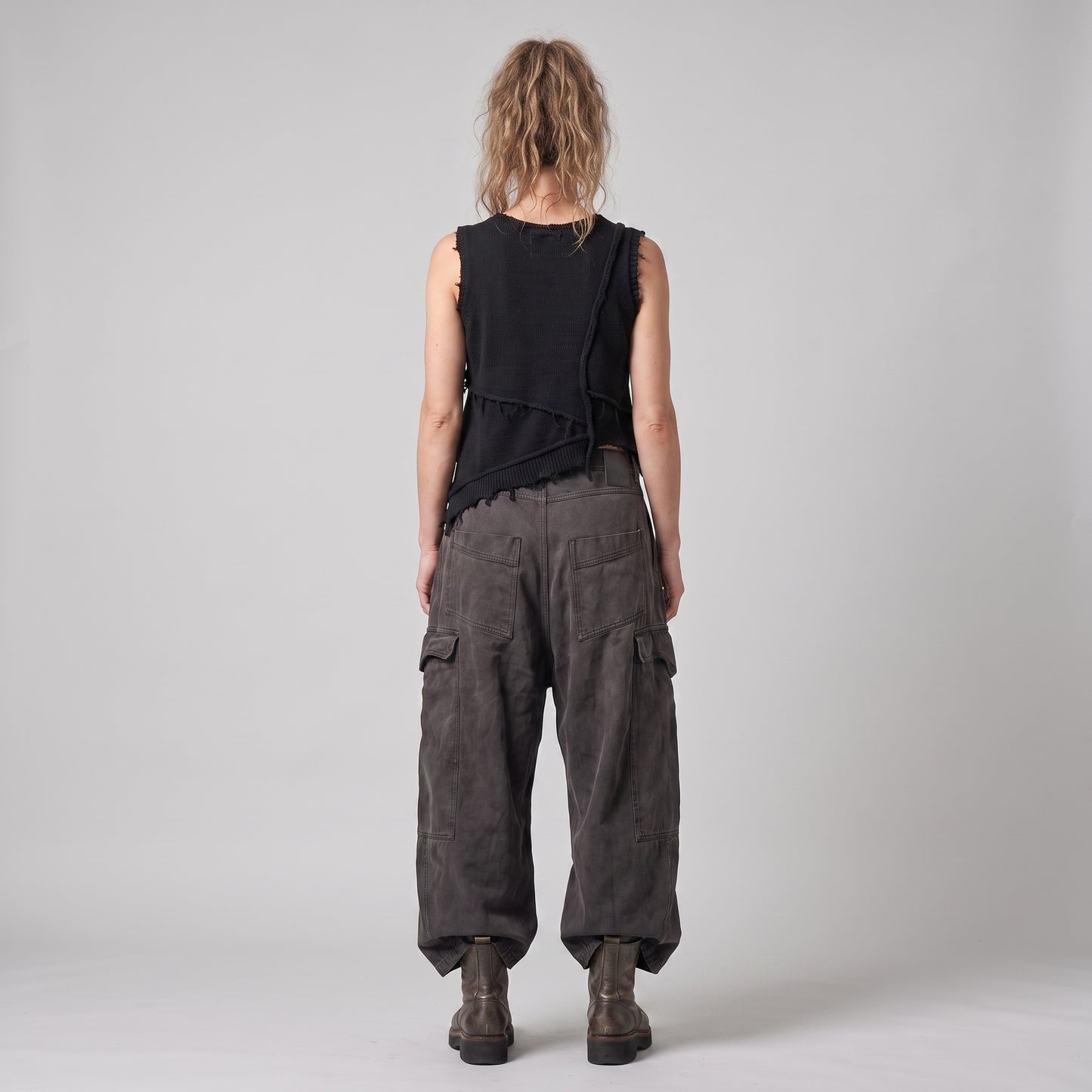 Pleated Cropped Utility Trousers