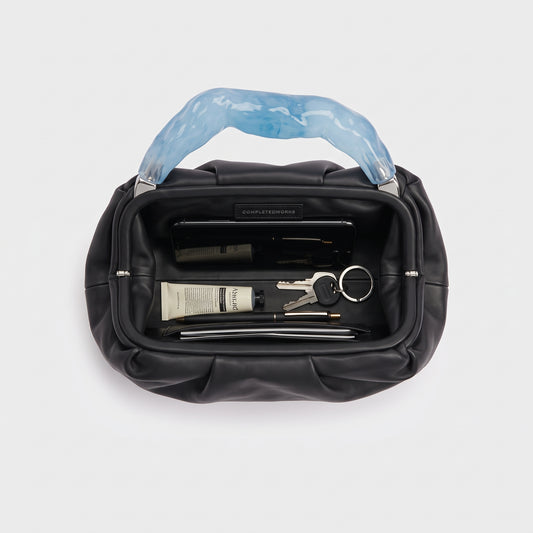 Sculptural Leather Handle Clutch