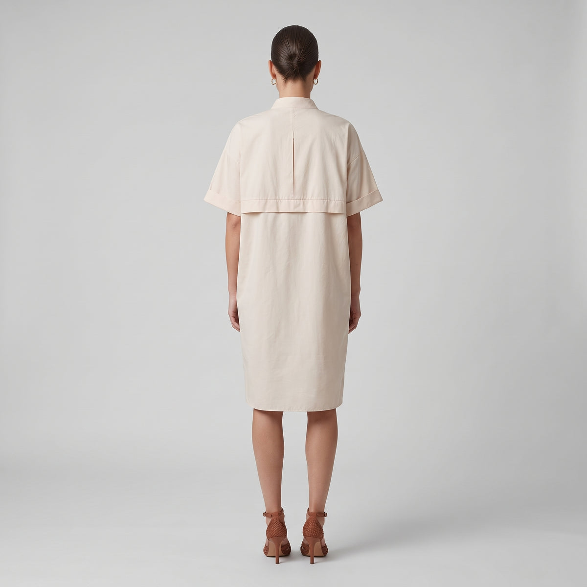 Minimalist Layered Cotton Shirt Dress