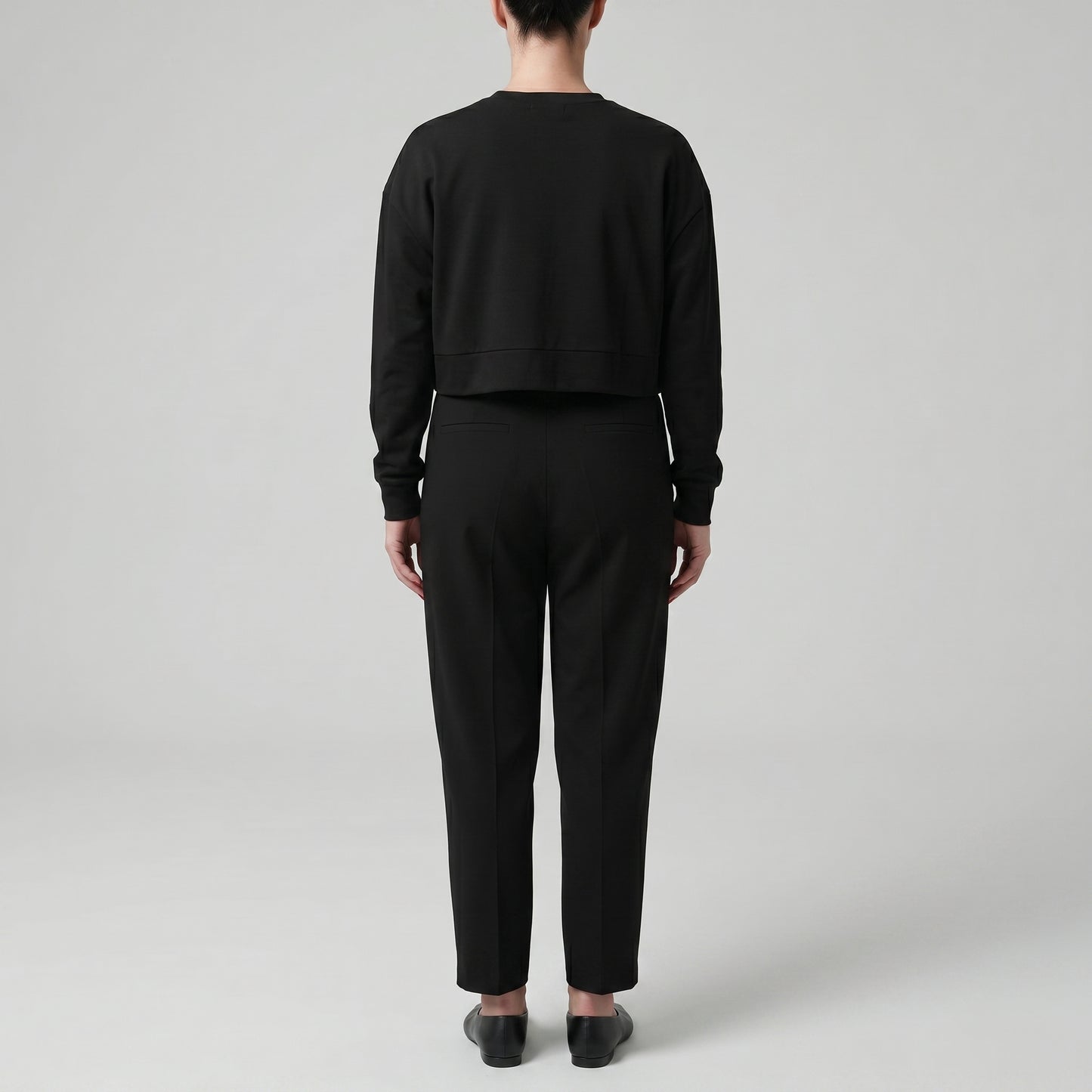 Minimalist Black Cropped Cardigan