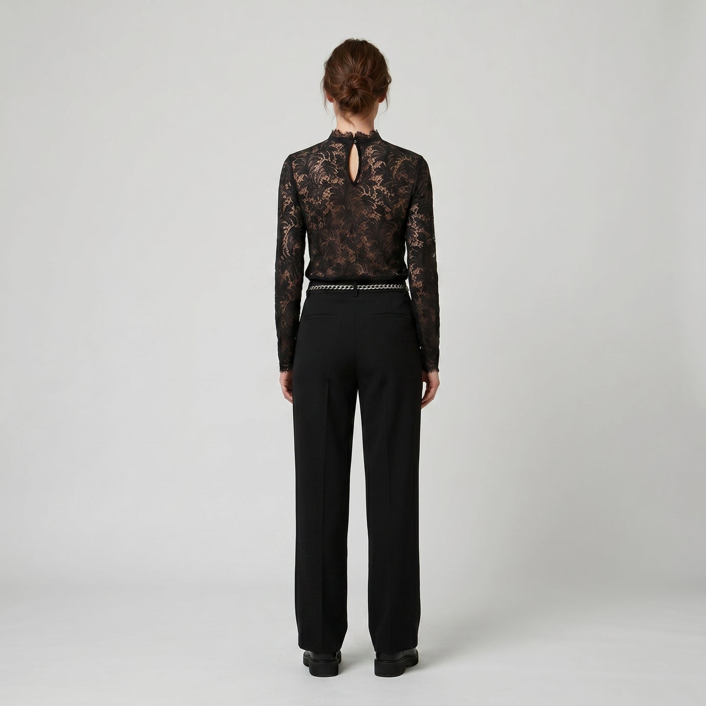 Elegant Lace Mock Neck Top