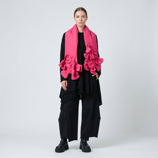 Sculptural Padded Fuchsia Scarf