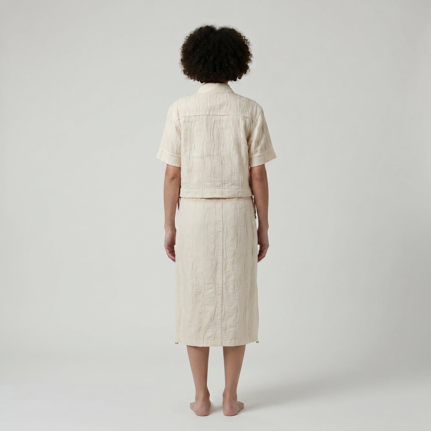 Textured Short Sleeve Button Shirt