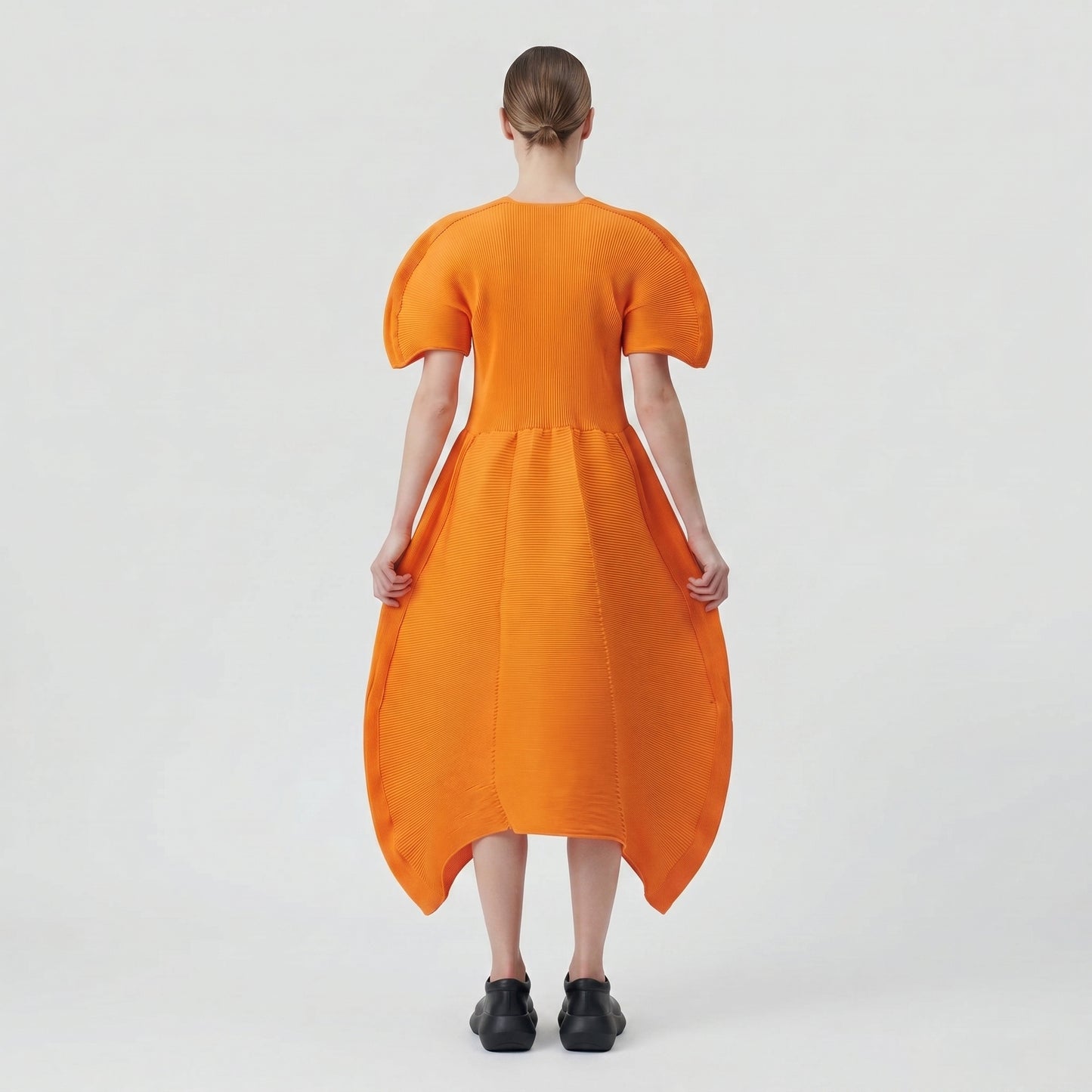 Orange Sculptural Knit Dress