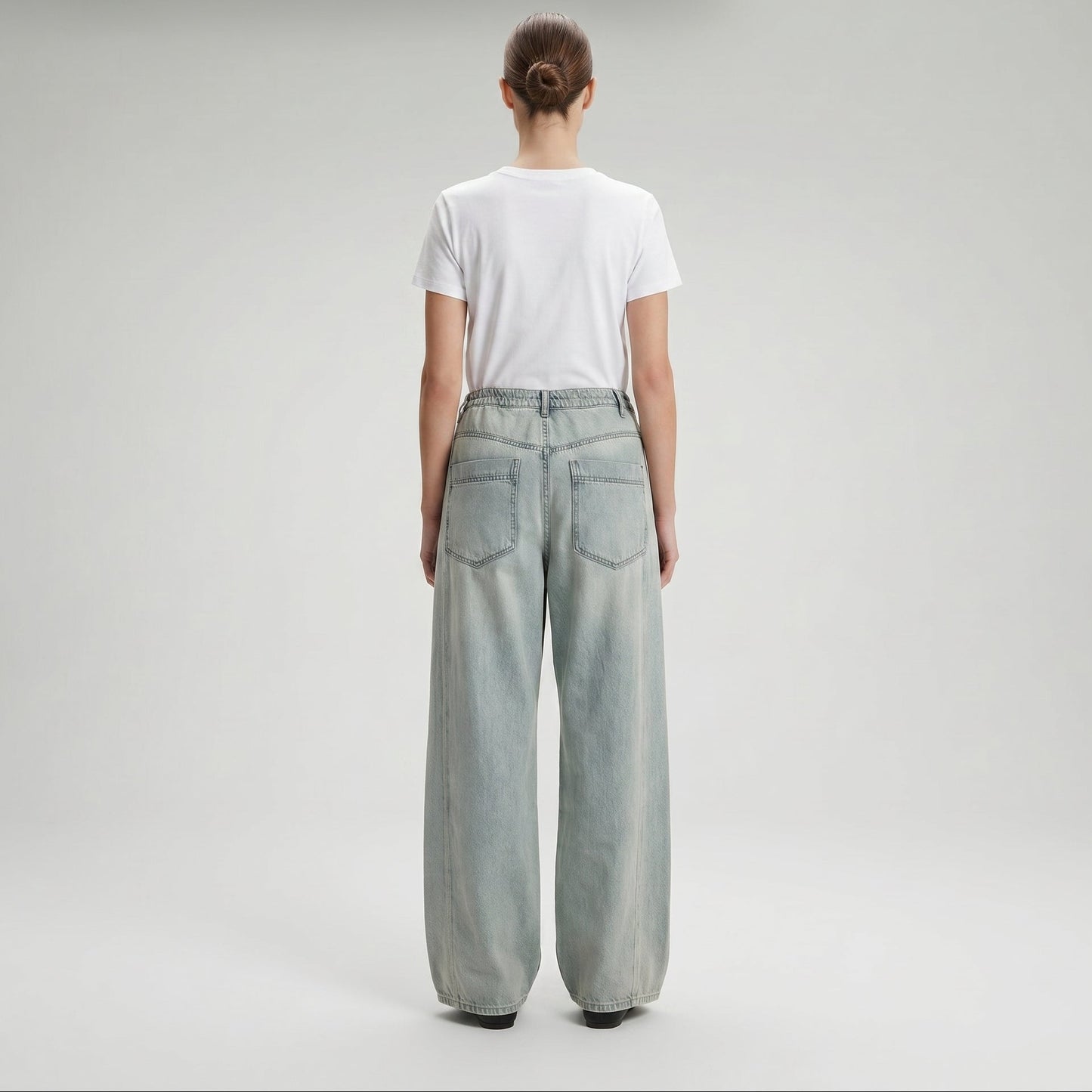 Light Wash Relaxed Denim Trousers