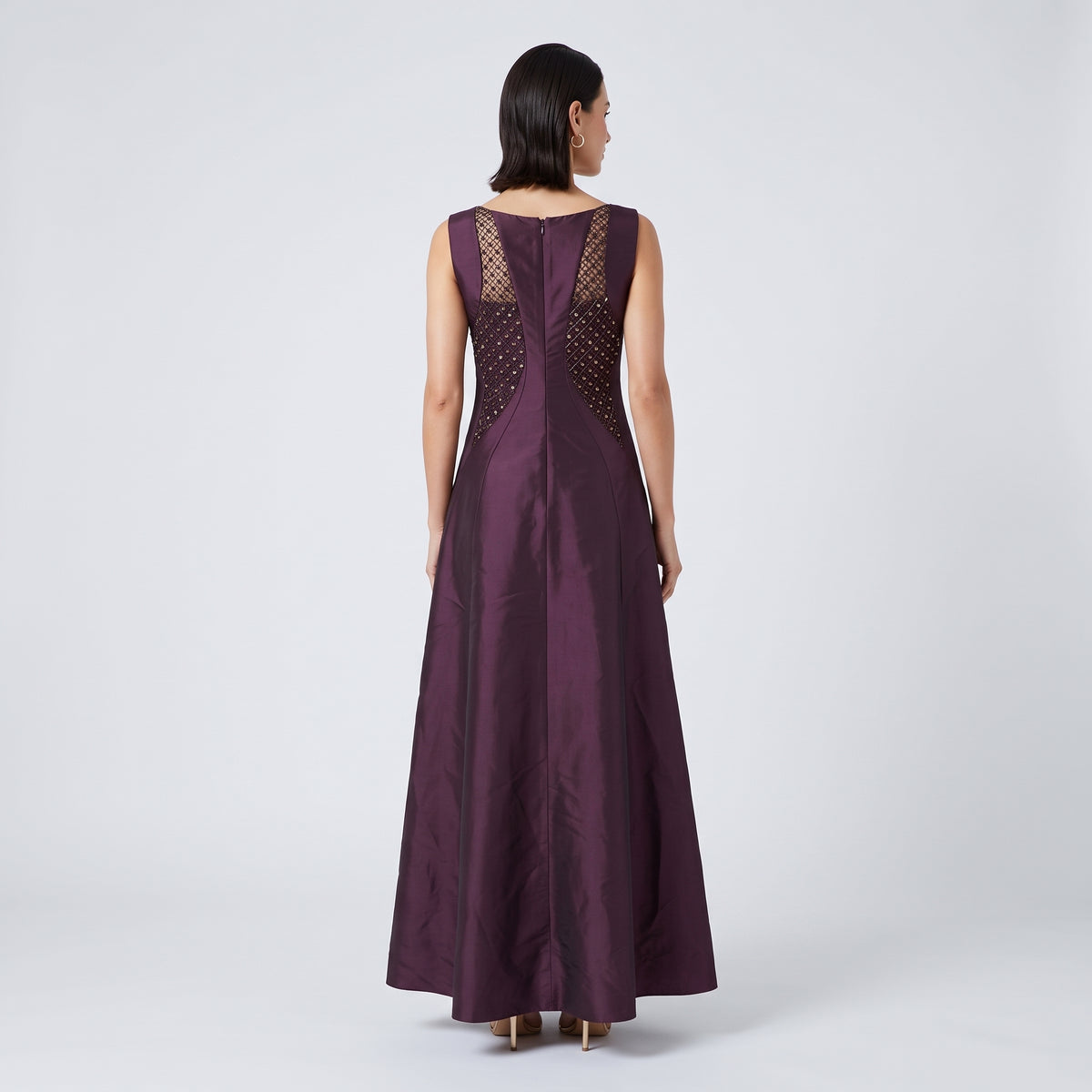 Embroidered Silk Midi Dress