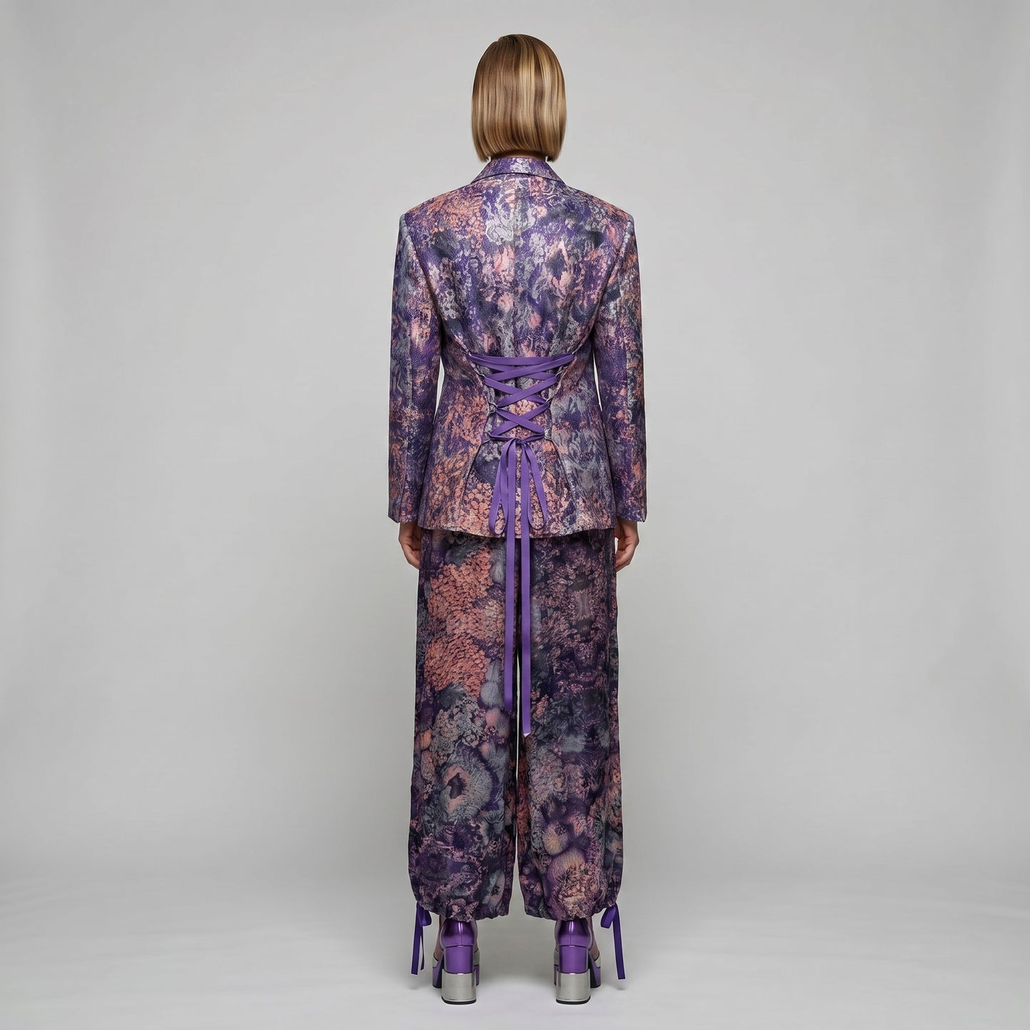 Floral Embellished Brocade Blazer