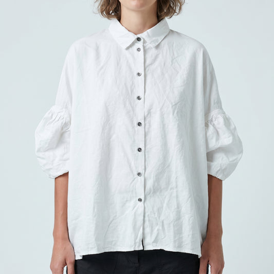 Puff Sleeve Oversized White Shirt