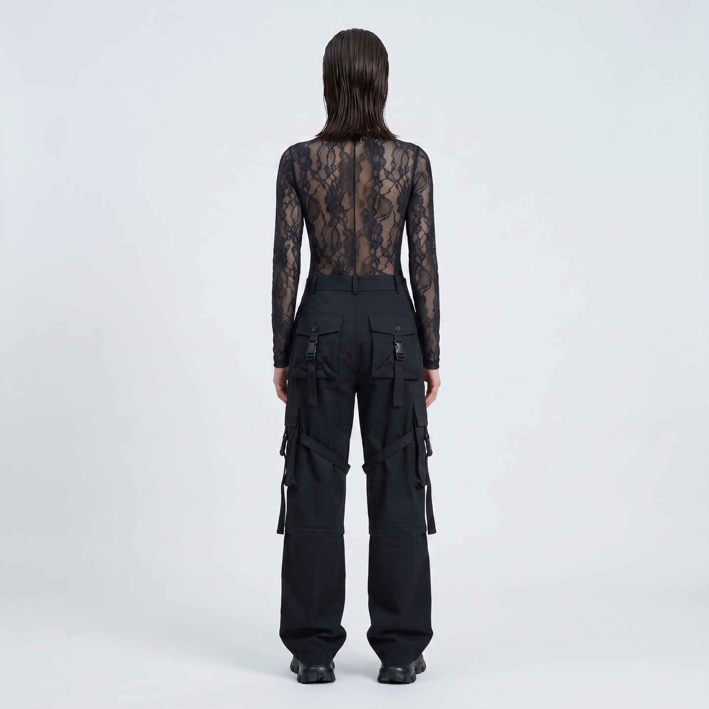 Sheer Floral Lace Hook Top