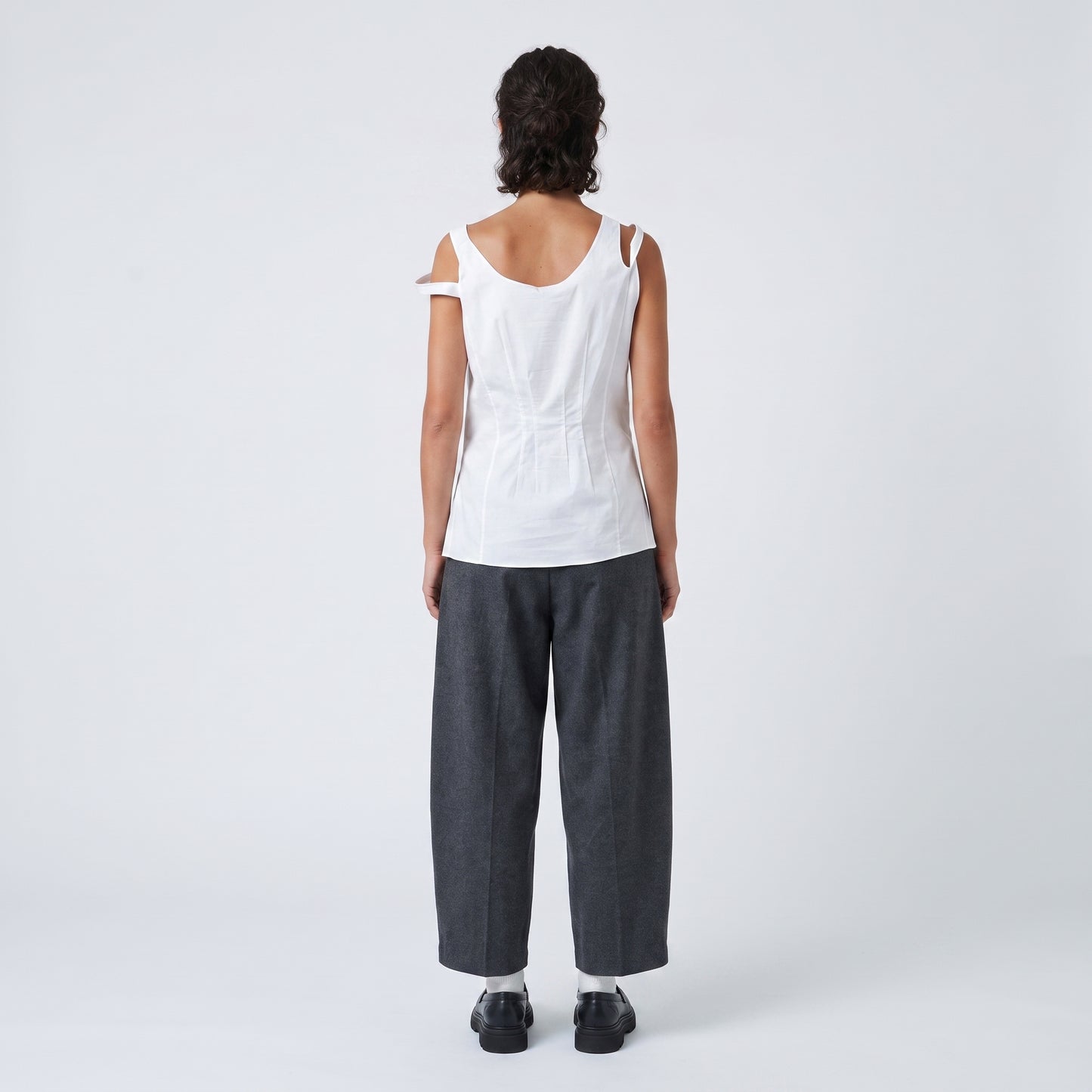 Architectural Cowl Neck Sleeveless Top
