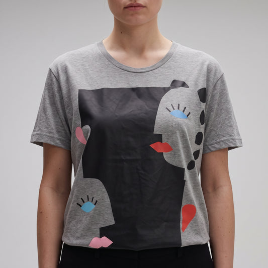 Abstract Graphic Grey T-Shirt