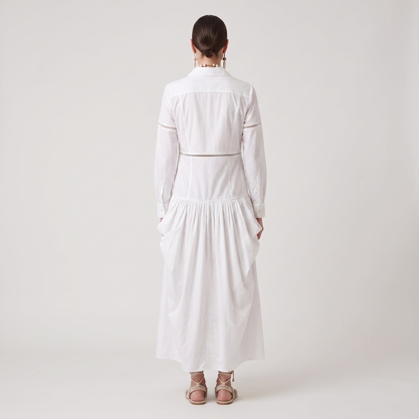 Structured White Poplin Shirt Dress