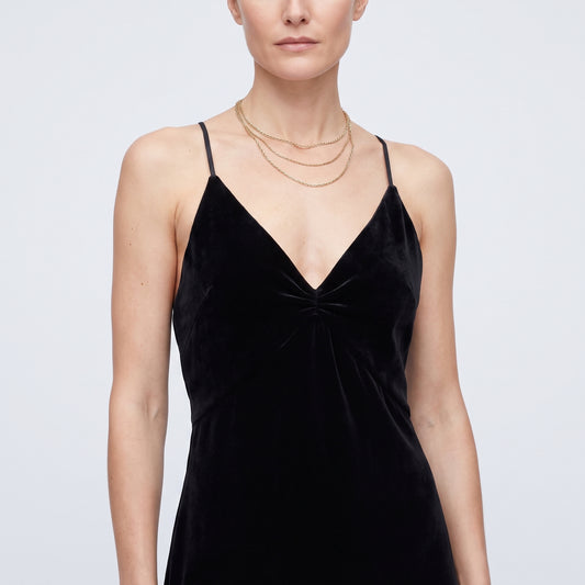 Black Velvet Slip Maxi Dress