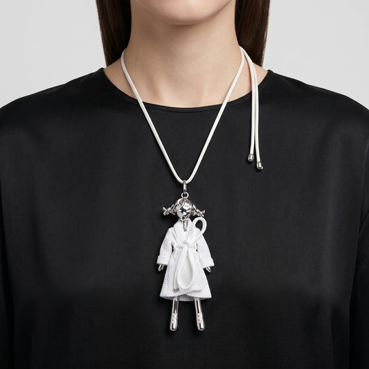 Whimsical Robe Doll Pendant Necklace
