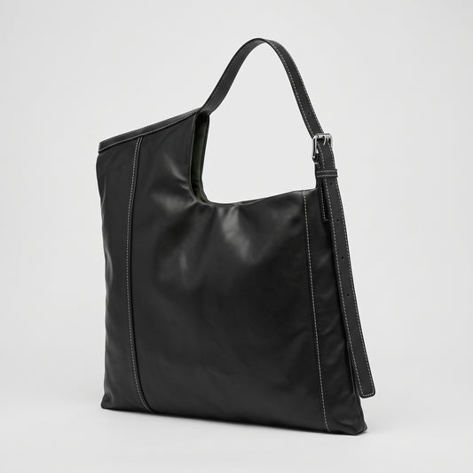 Asymmetrical Leather Shoulder Bag