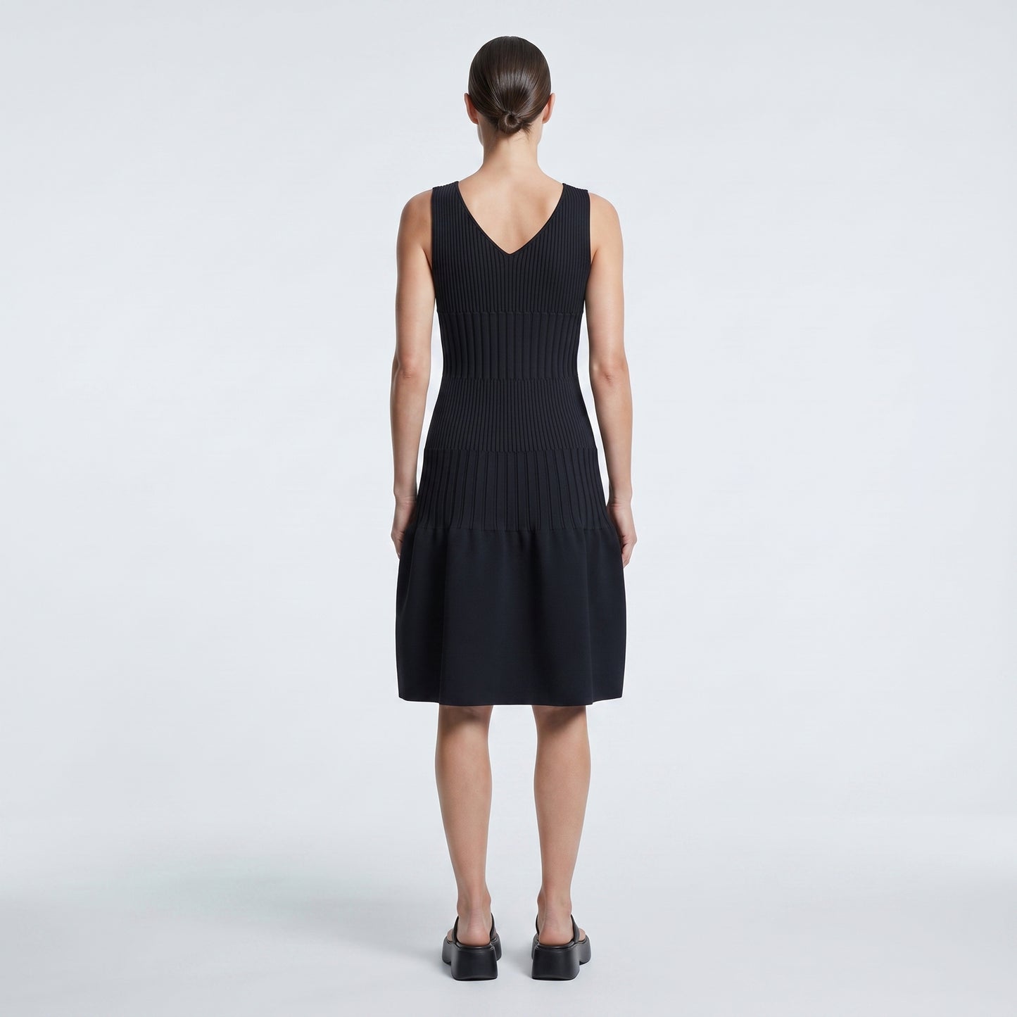 Sleeveless Ribbed Flared Mini Dress