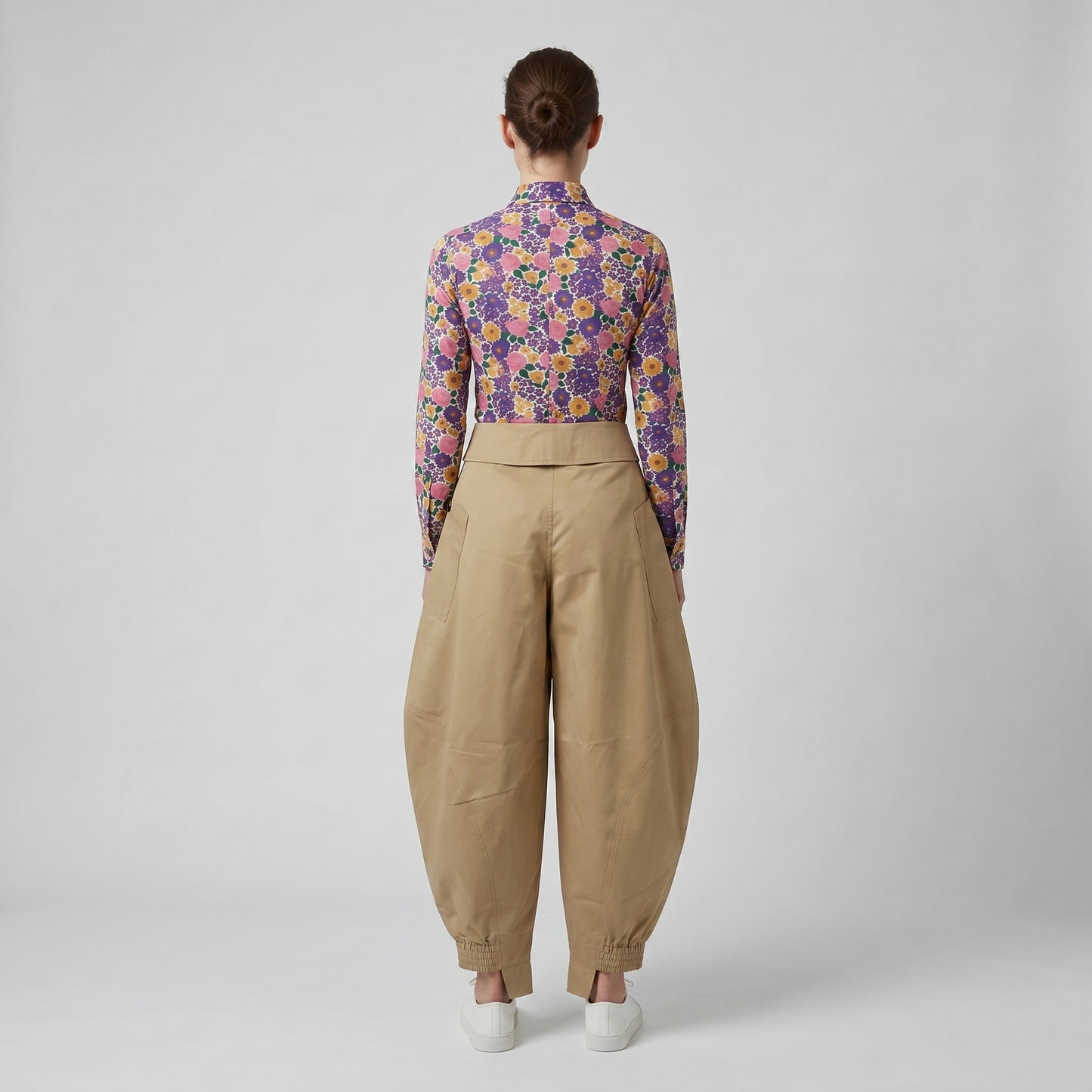 Sculptural High-Waisted Cargo Trousers