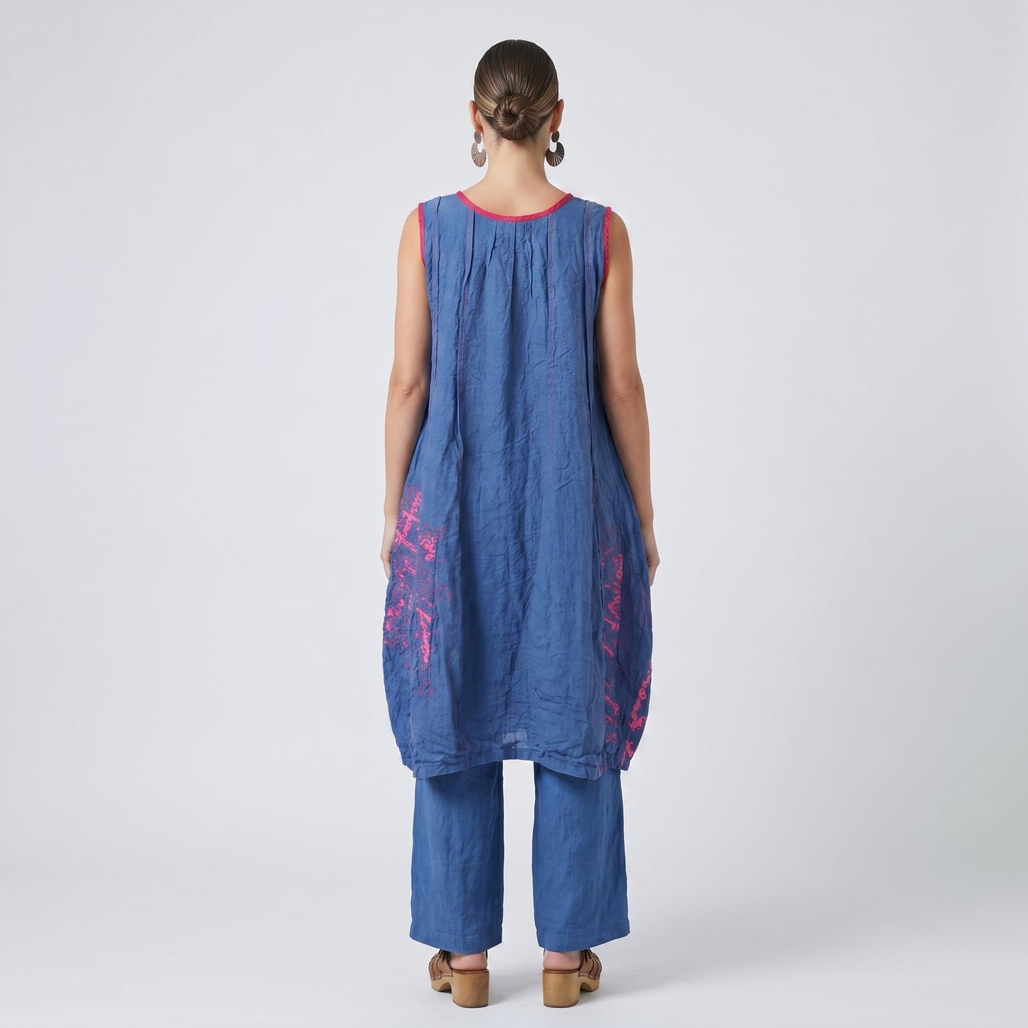 Artistic Printed Cotton Sleeveless Dress