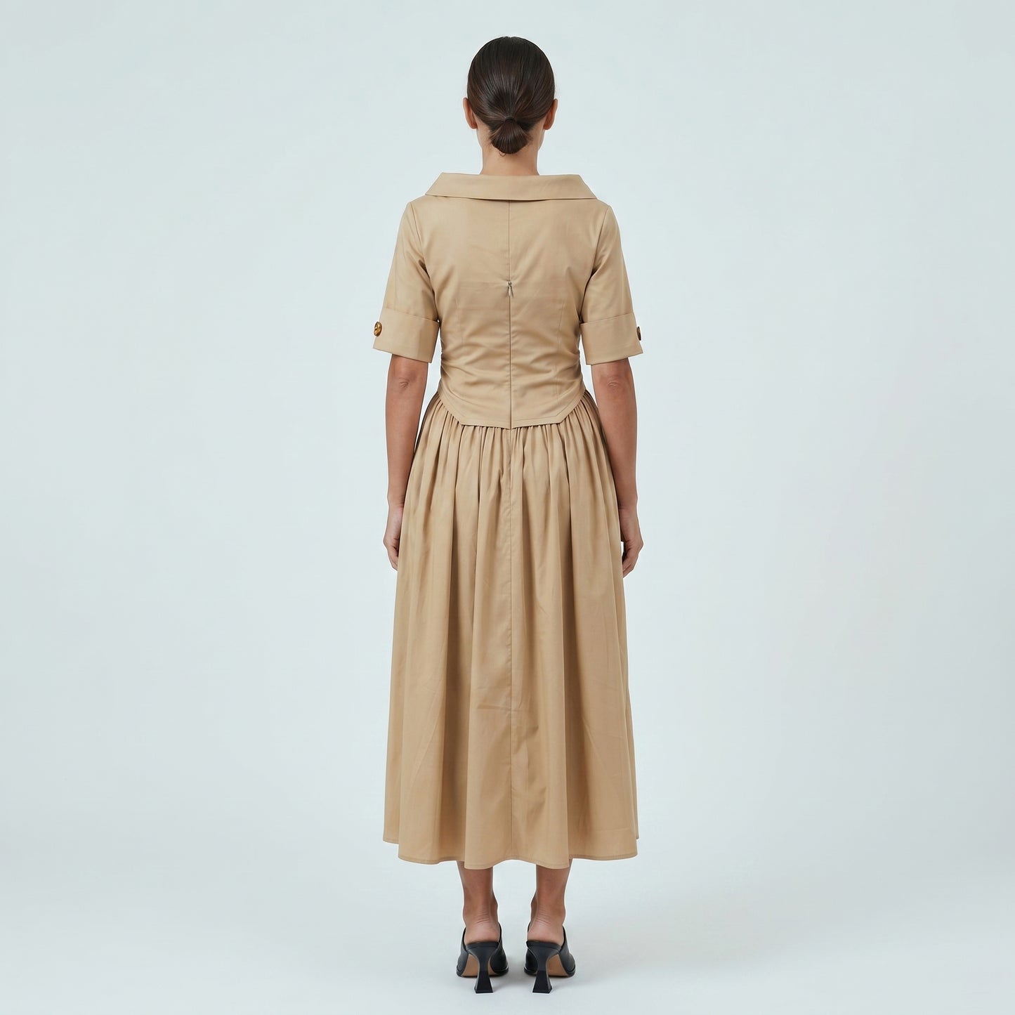 Tailored Ruched Midi Dress