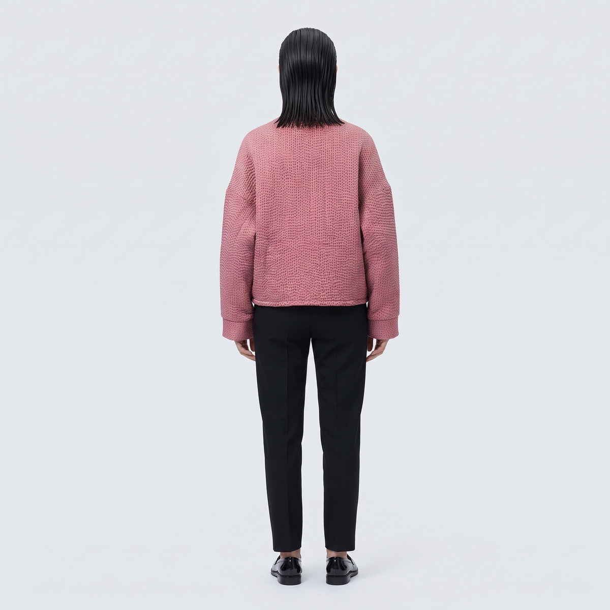 Quilted Stand-Collar Cropped Jacket