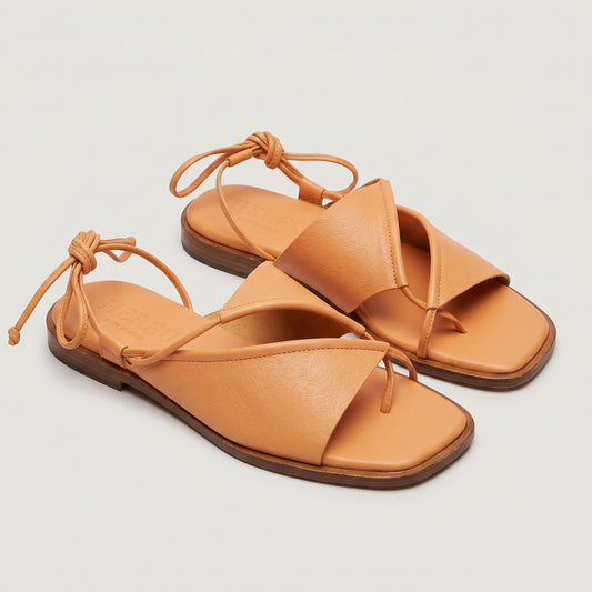 Ankle Lace-Up Leather Sandals