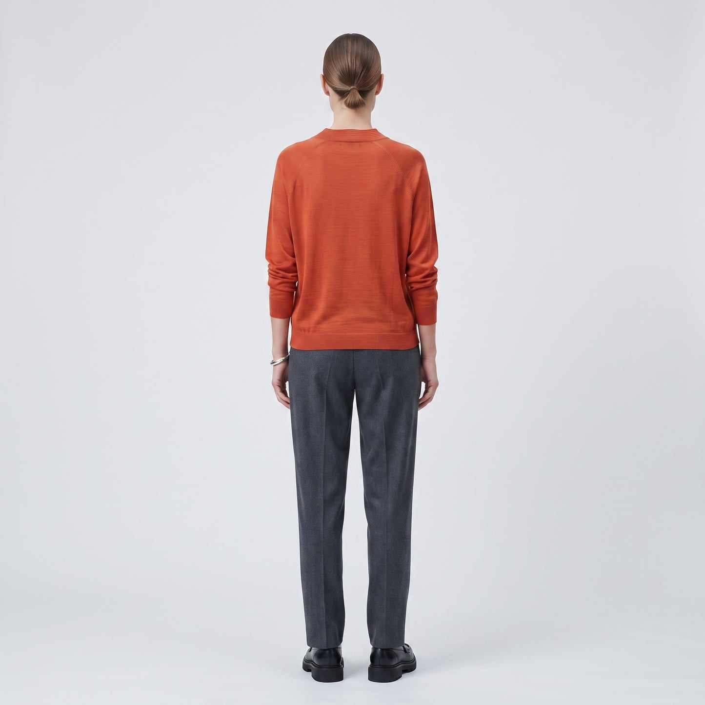 Rust Crew Neck Knit Sweater