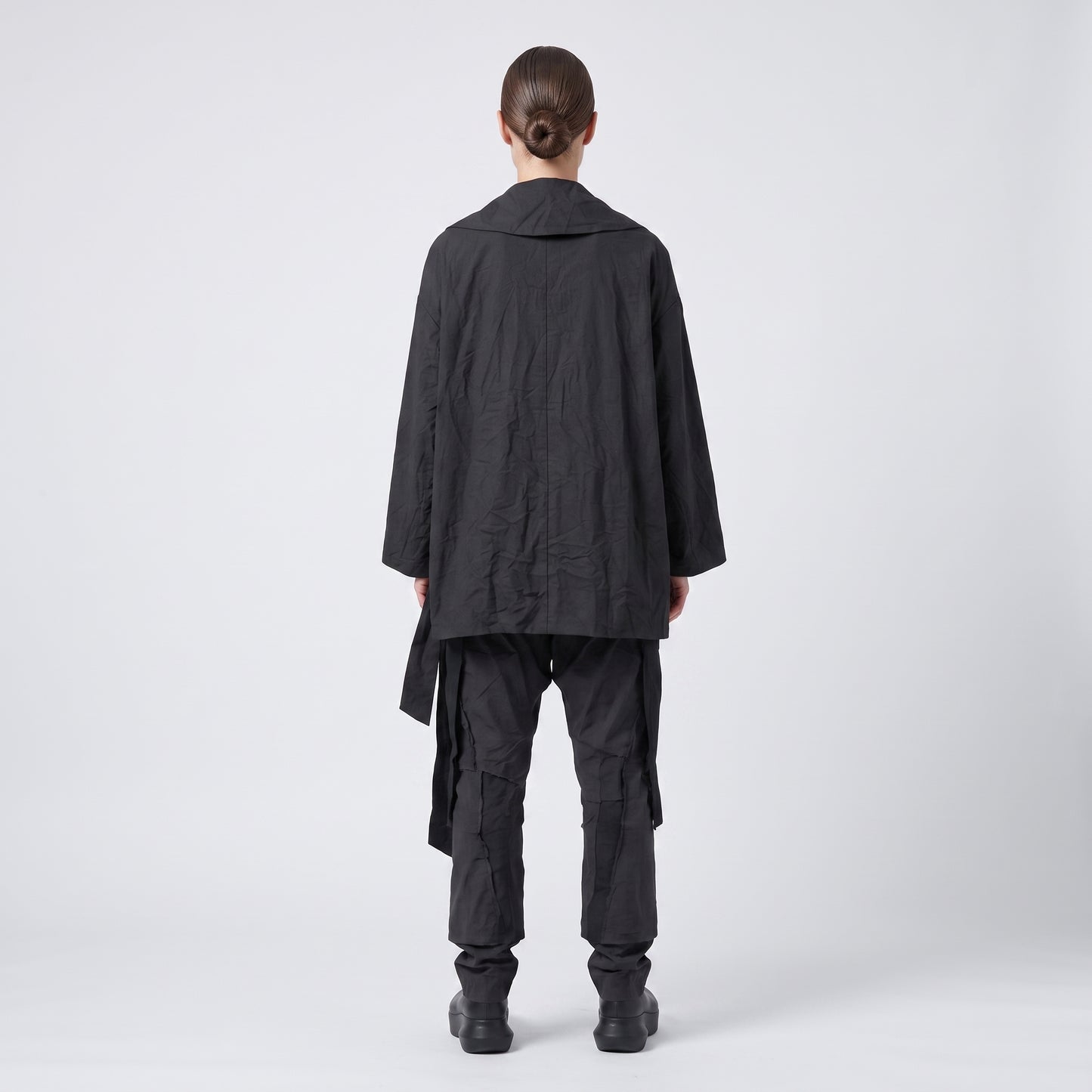 Tailored Charcoal Belted Jacket