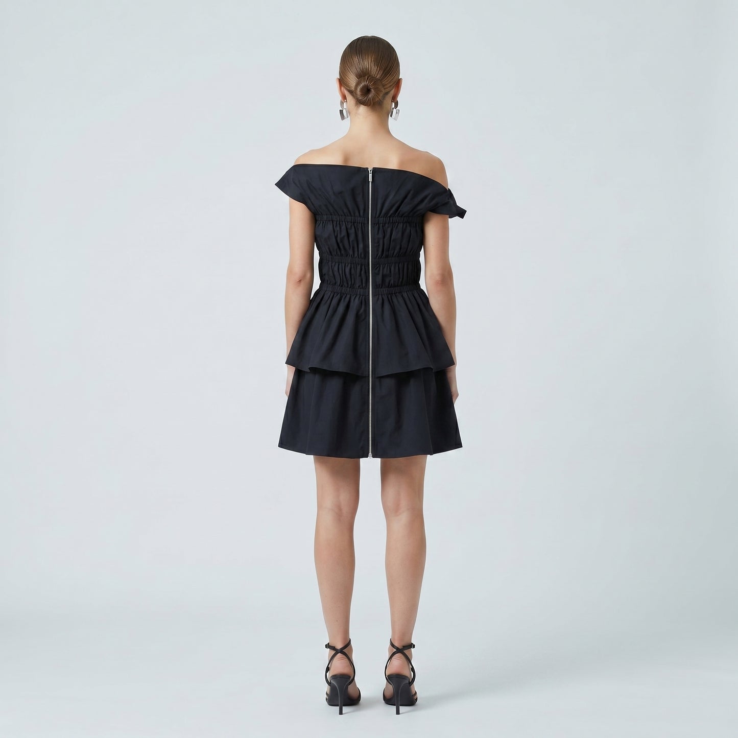Strapless Tiered Ruffled Mini Dress