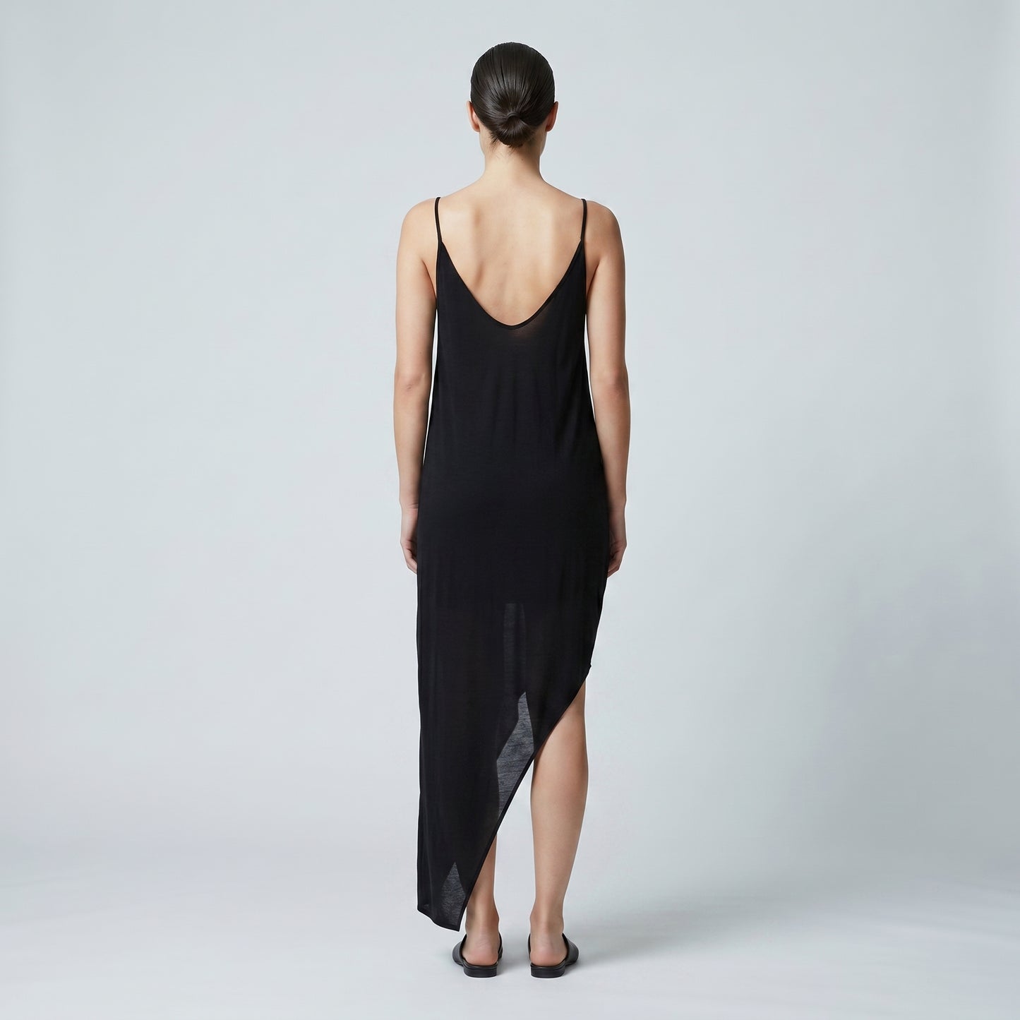 Asymmetrical Drape Slip Dress