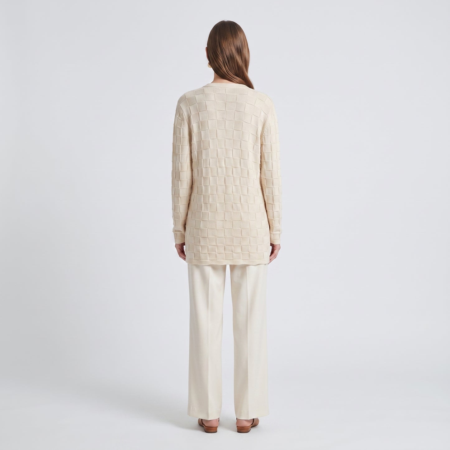 Textured V-Neck Knit Cardigan