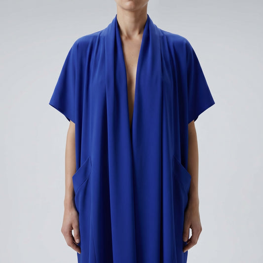 Cobalt Blue Draped Open Cardigan