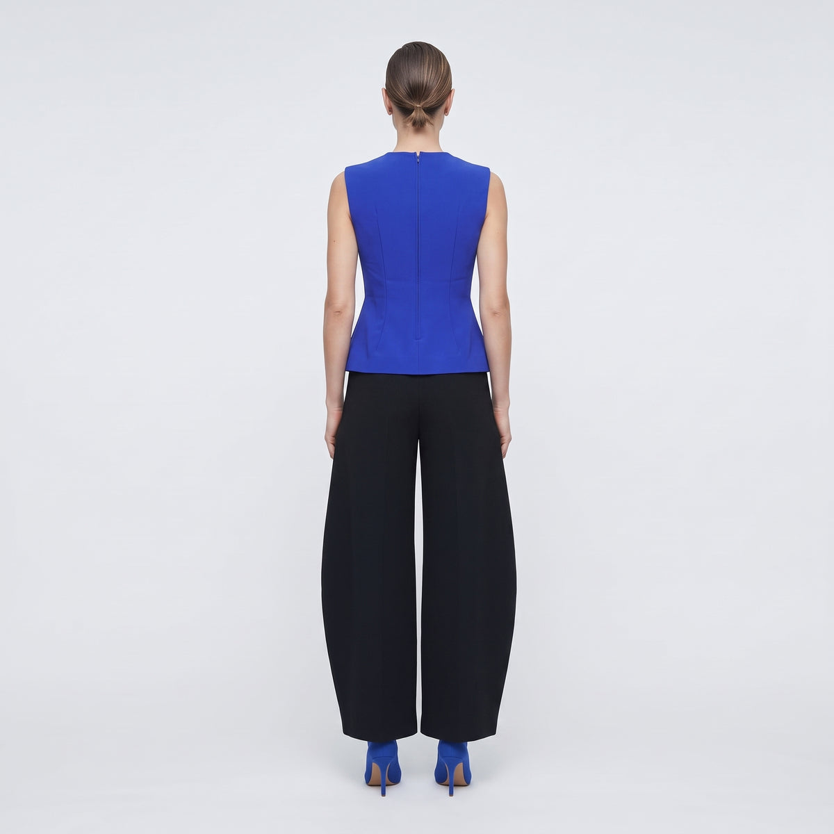 Structured Royal Blue Lapel Vest