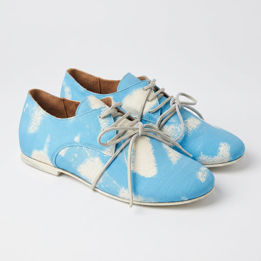 Abstract Print Leather Oxford Shoes