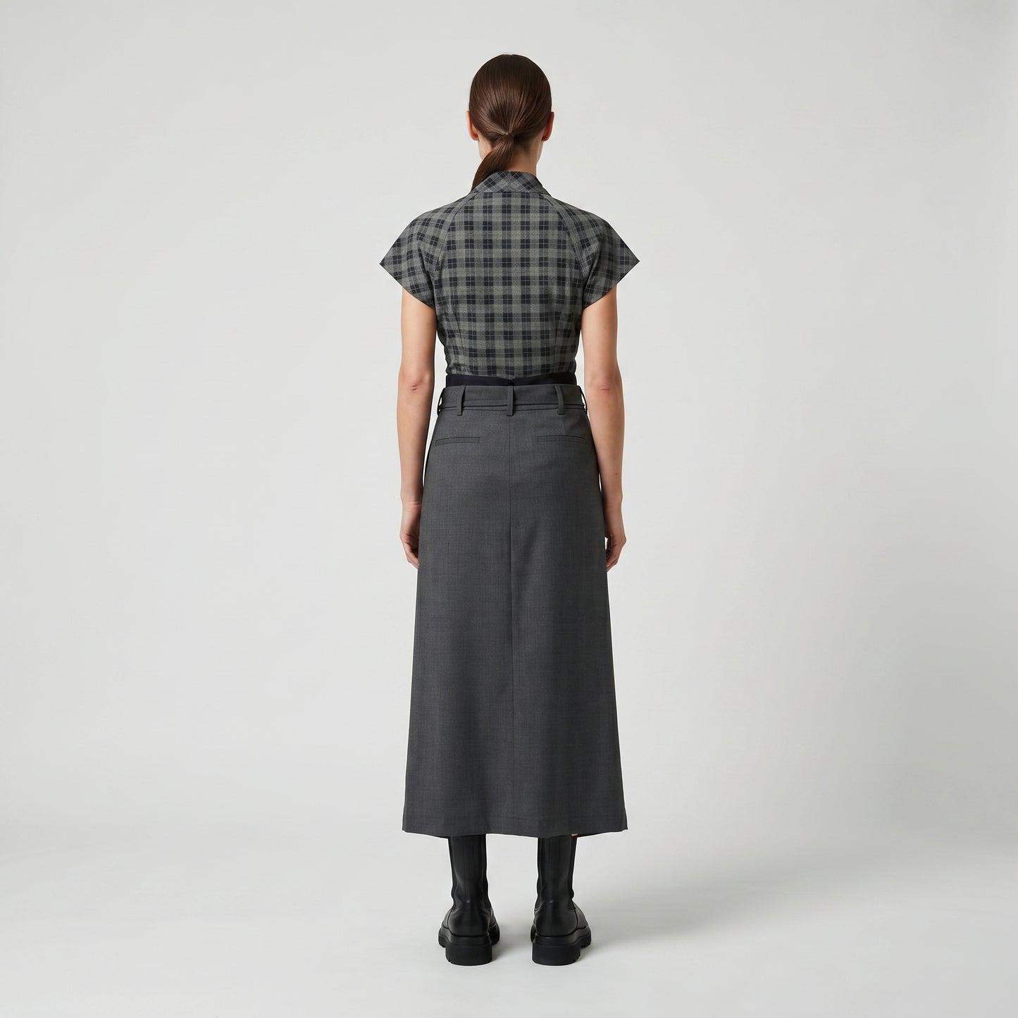 Double Waistband Midi Wrap Skirt