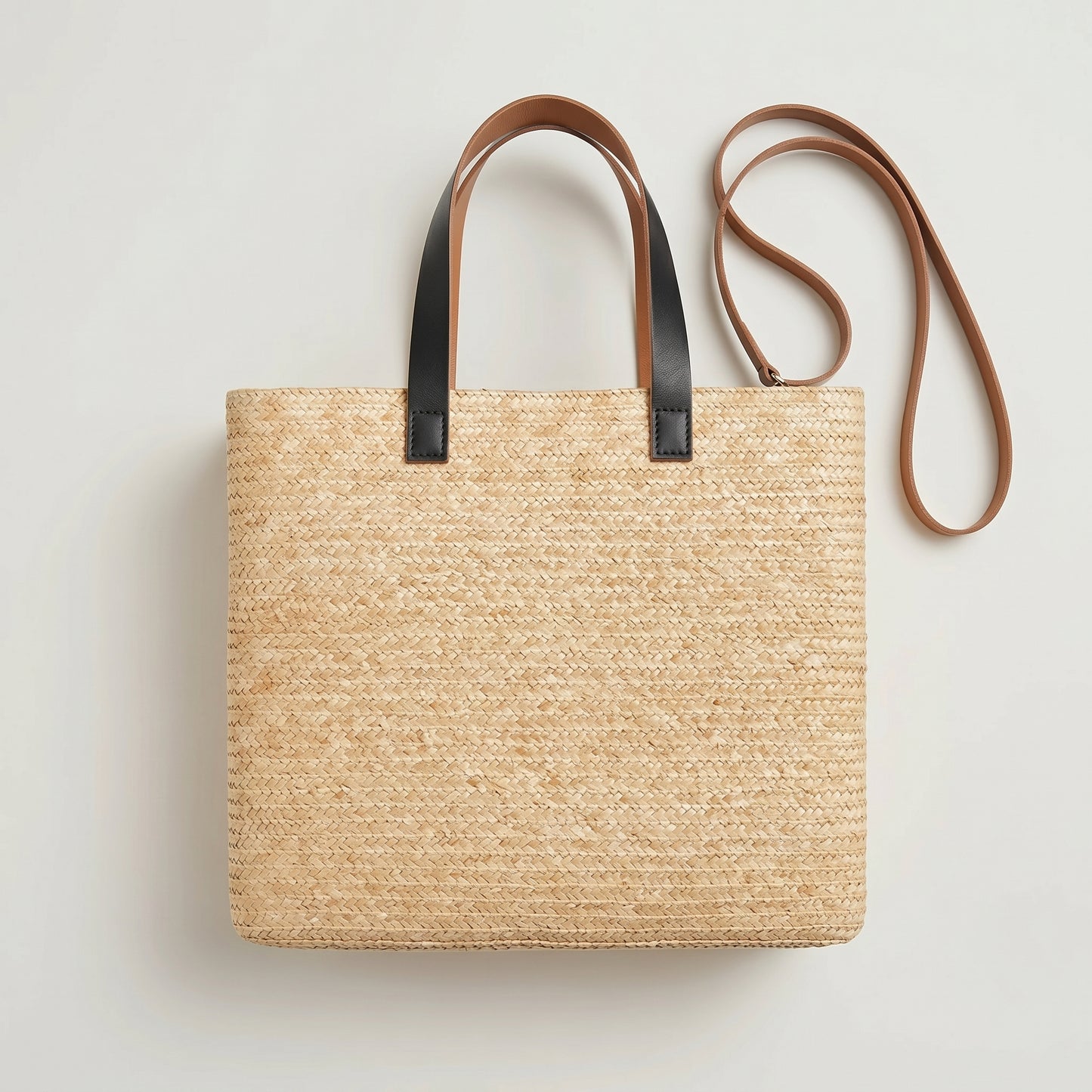 Woven Straw Graphic Face Tote