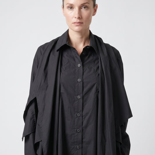 Architectural Draped Cotton Shirt