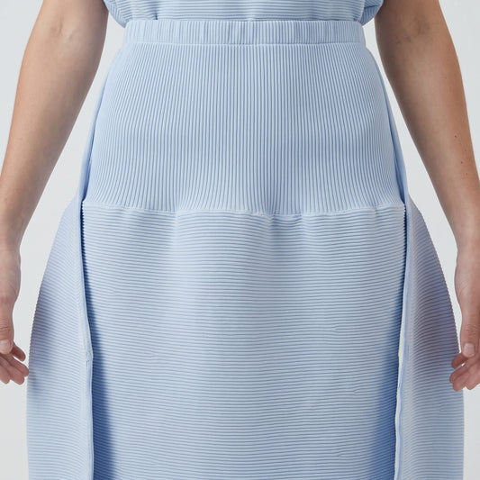 Architectural Pleated Powder Blue Skirt