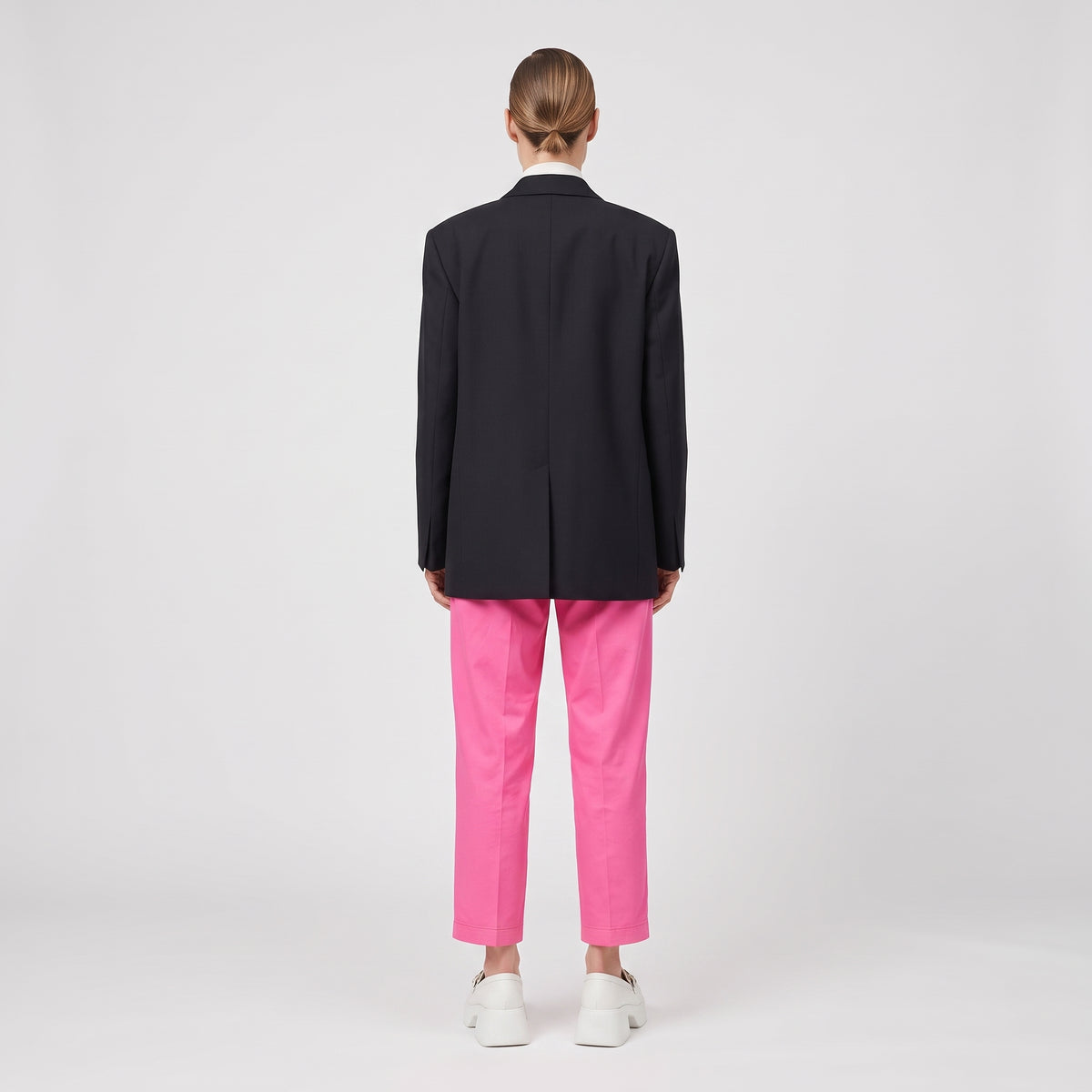 Vibrant Pink Tailored Cotton Trousers